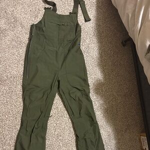 Women's Green Burton Snow Bibs